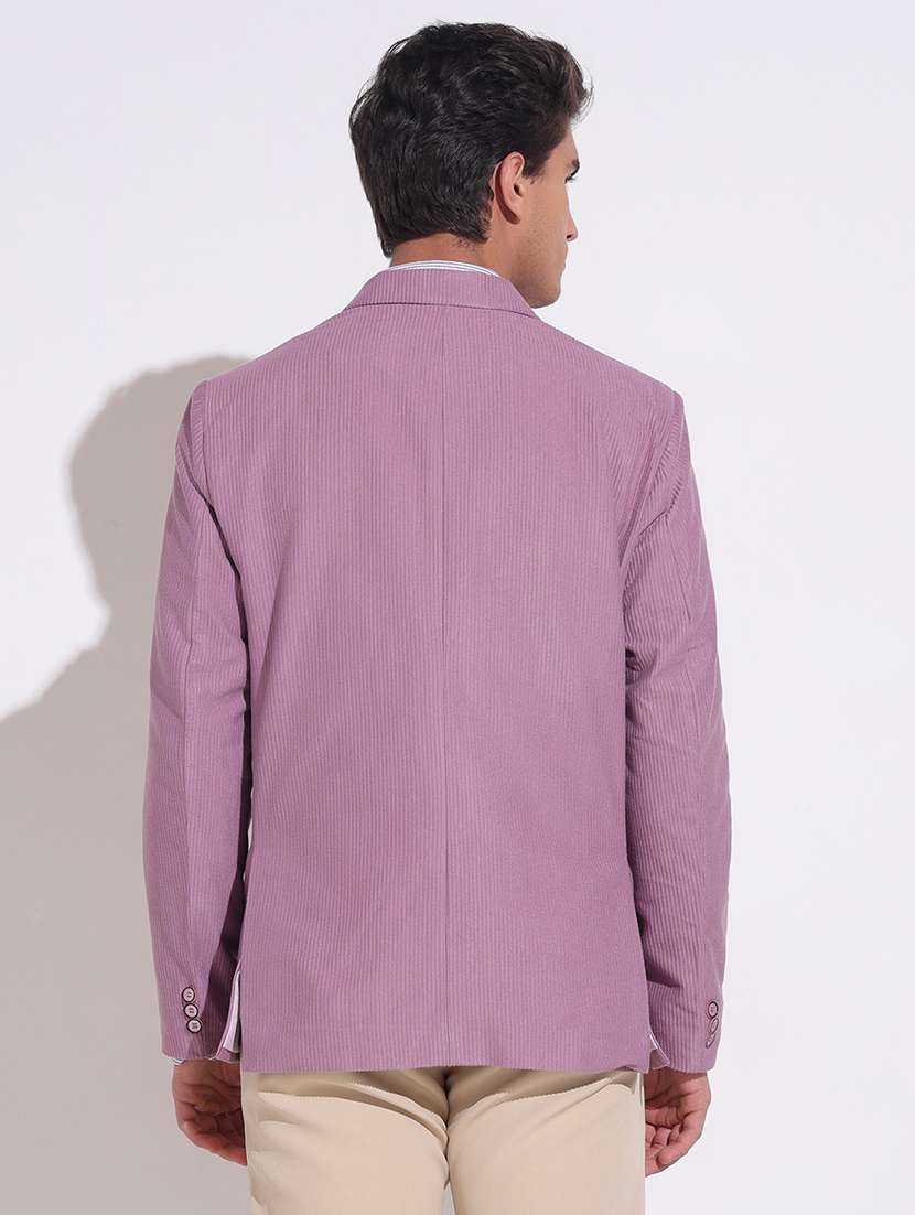men solid lapel collar single breasted blazer - 22396304 -  Standard Image - 4