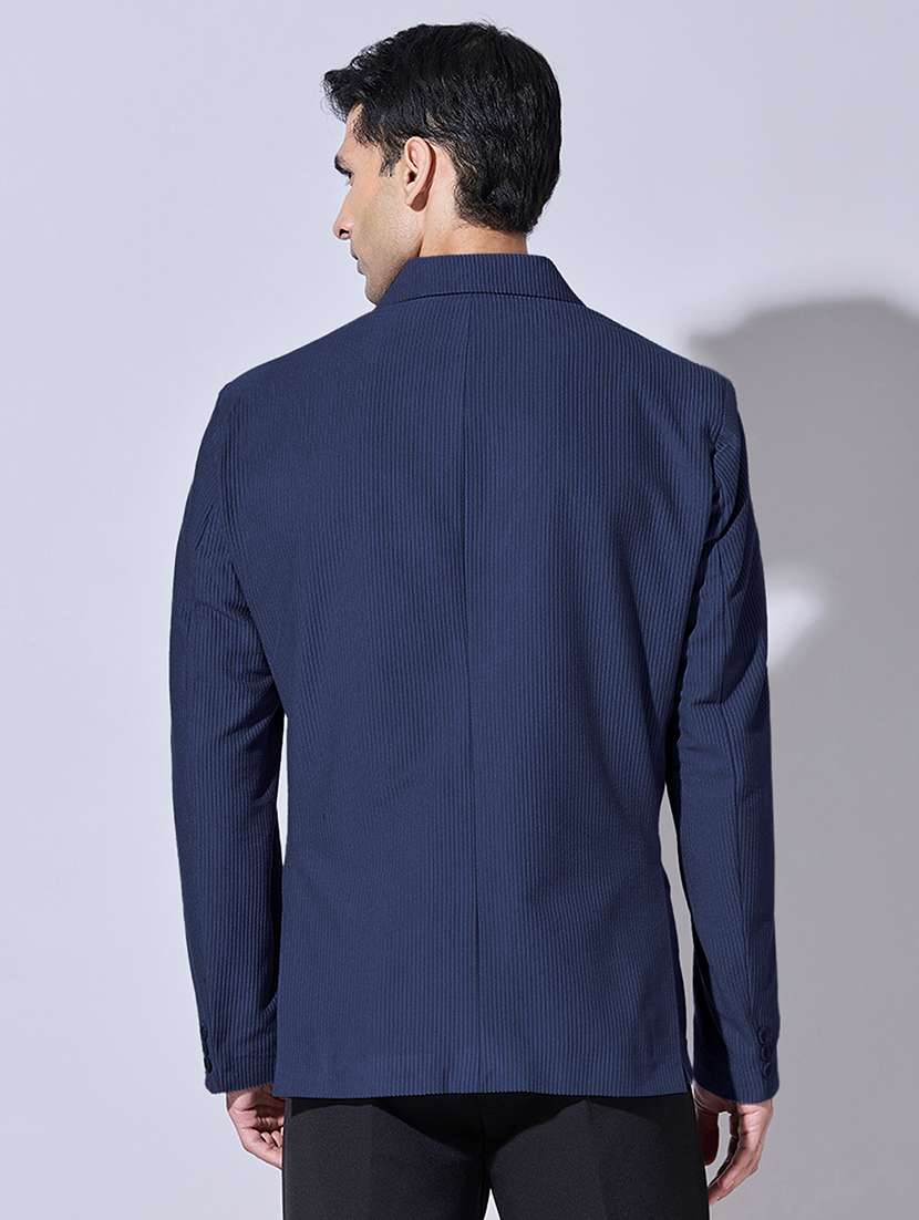 men solid lapel collar single breasted blazer - 22396305 -  Standard Image - 4