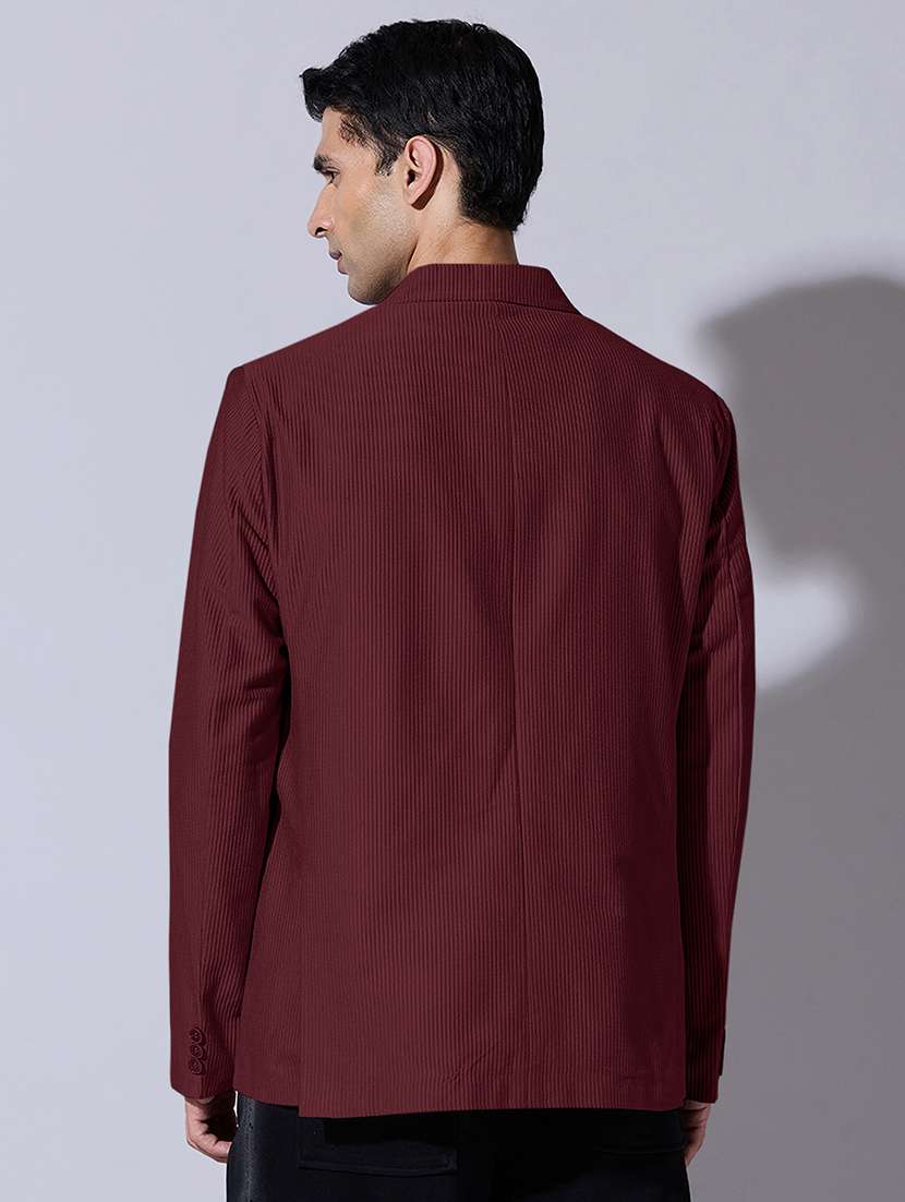 men solid lapel collar single breasted blazer - 22396306 -  Standard Image - 4