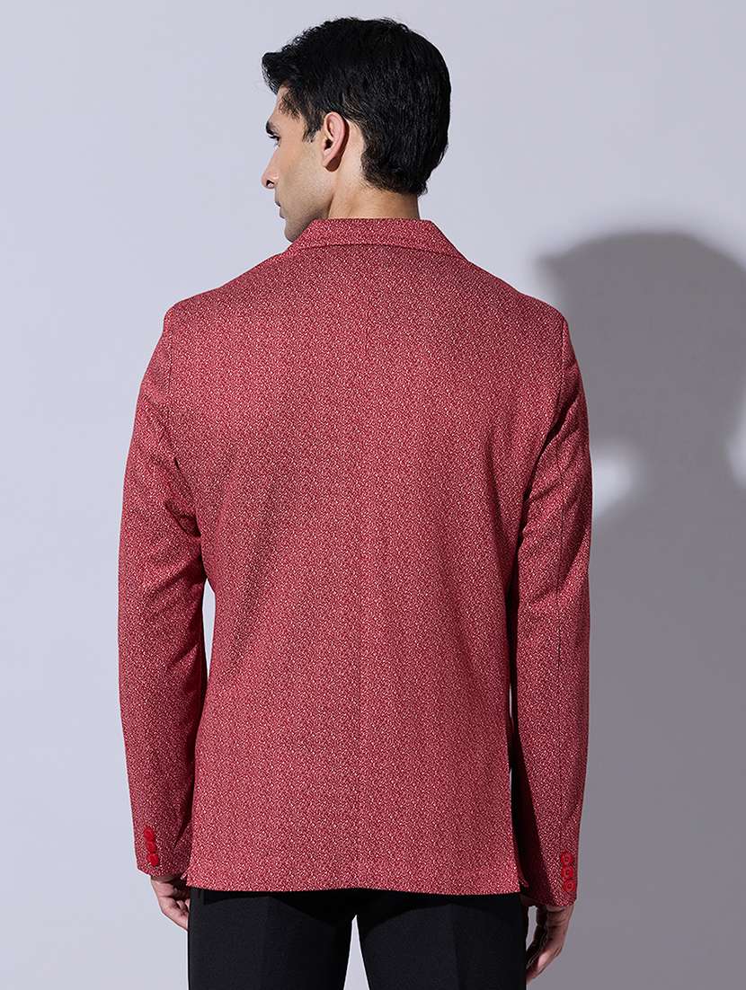 men textured lapel collar single breasted blazer - 22396315 -  Standard Image - 4