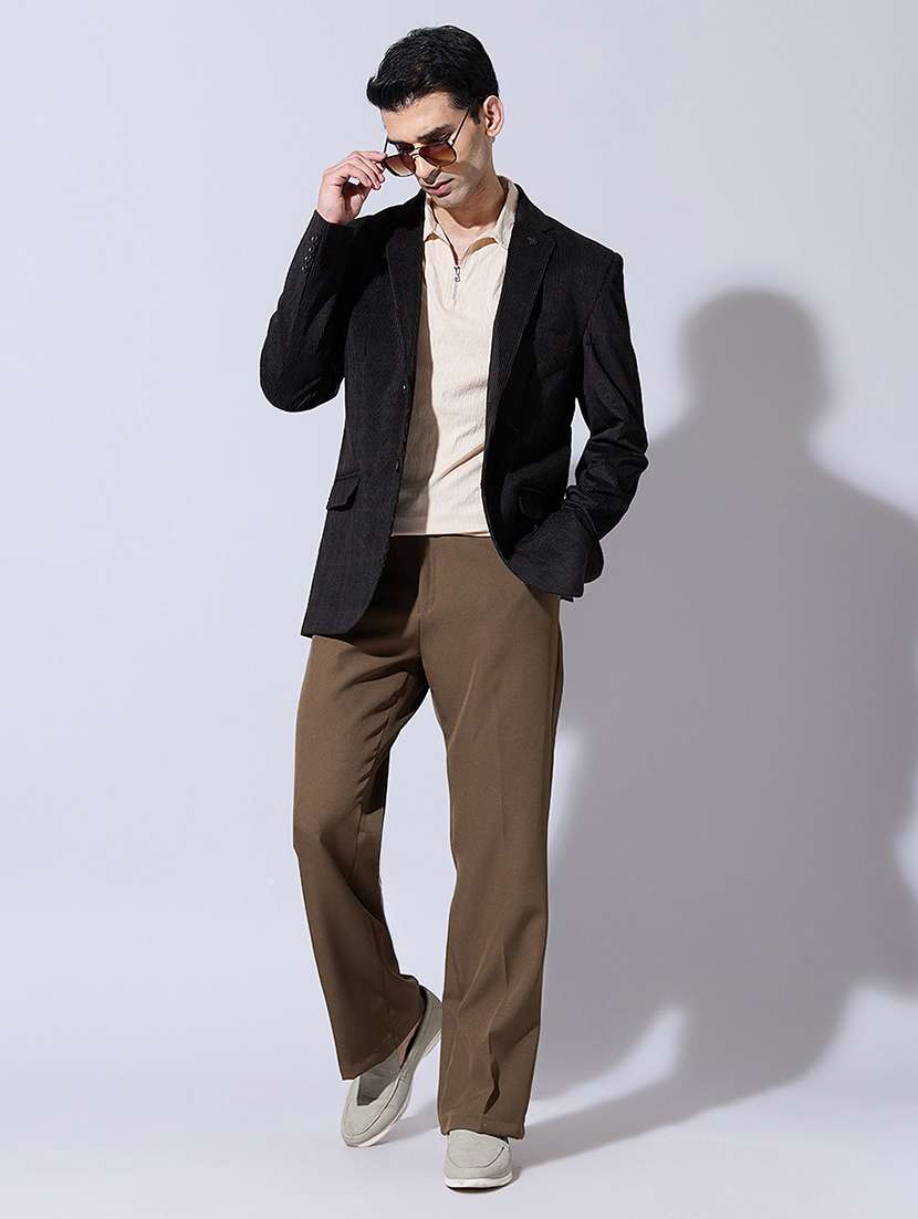 men checkered lapel collar single breasted blazer - 22396316 -  Standard Image - 6