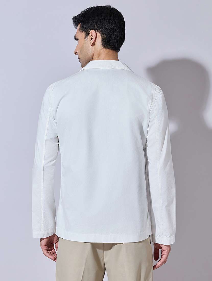 men solid lapel collar single breasted blazer - 22396324 -  Standard Image - 4