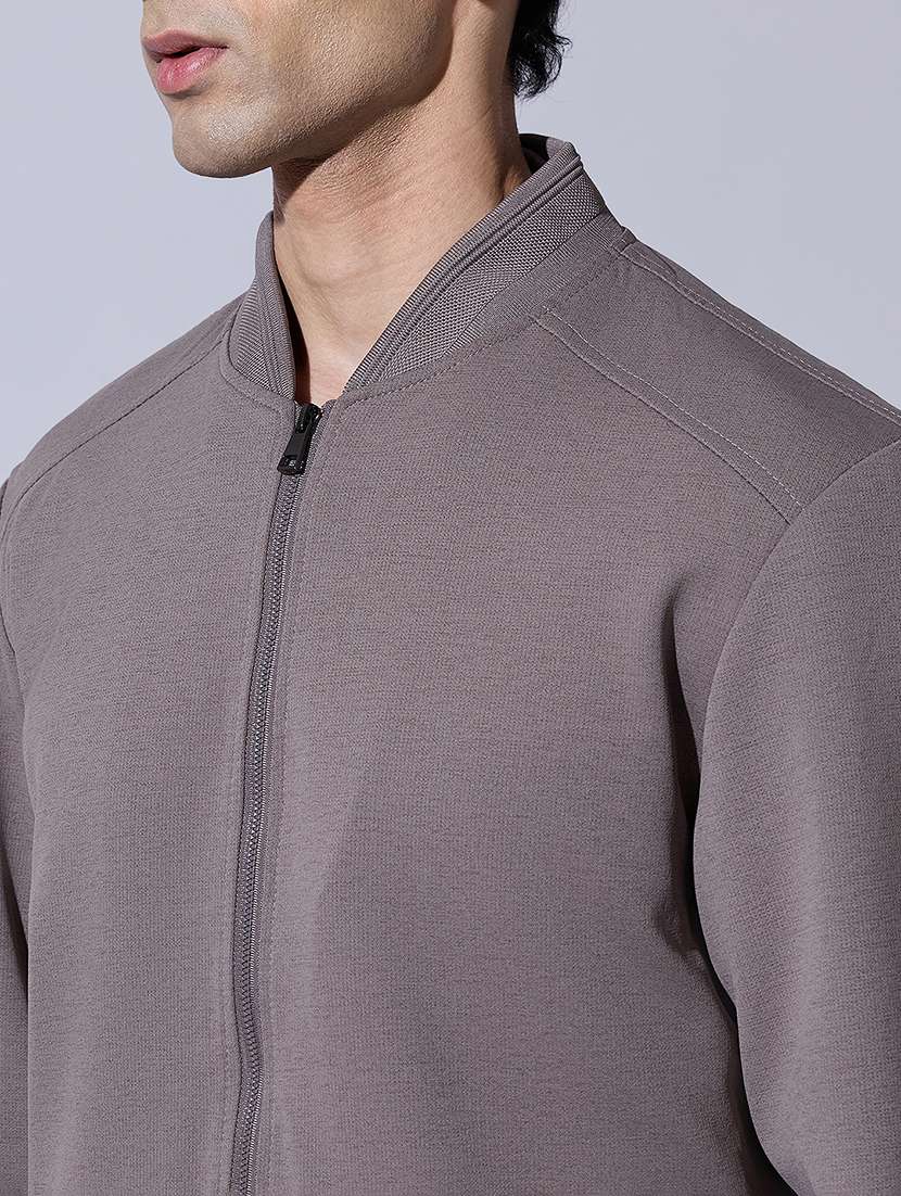 men solid long sleeve bomber jacket - 22396335 -  Standard Image - 1