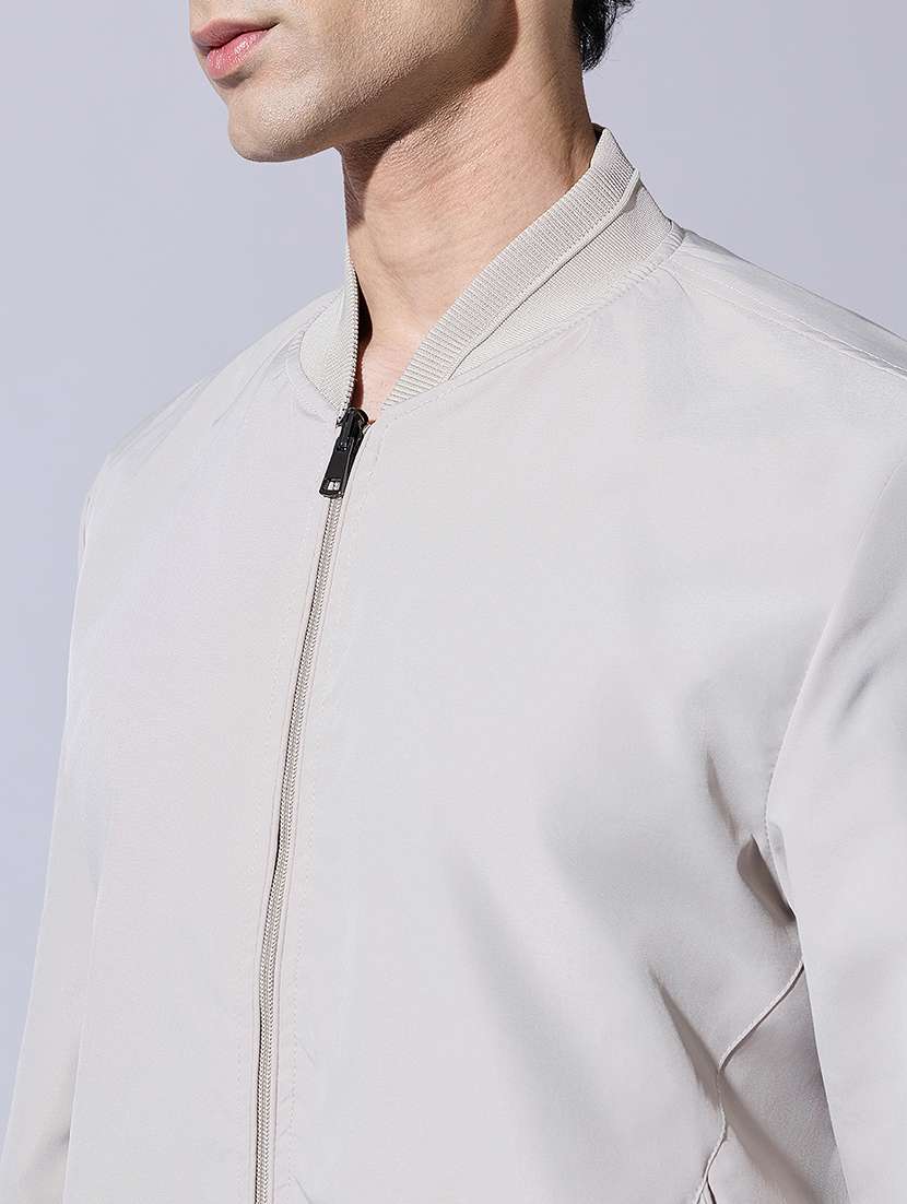 men solid long sleeve bomber jacket - 22396341 -  Standard Image - 1
