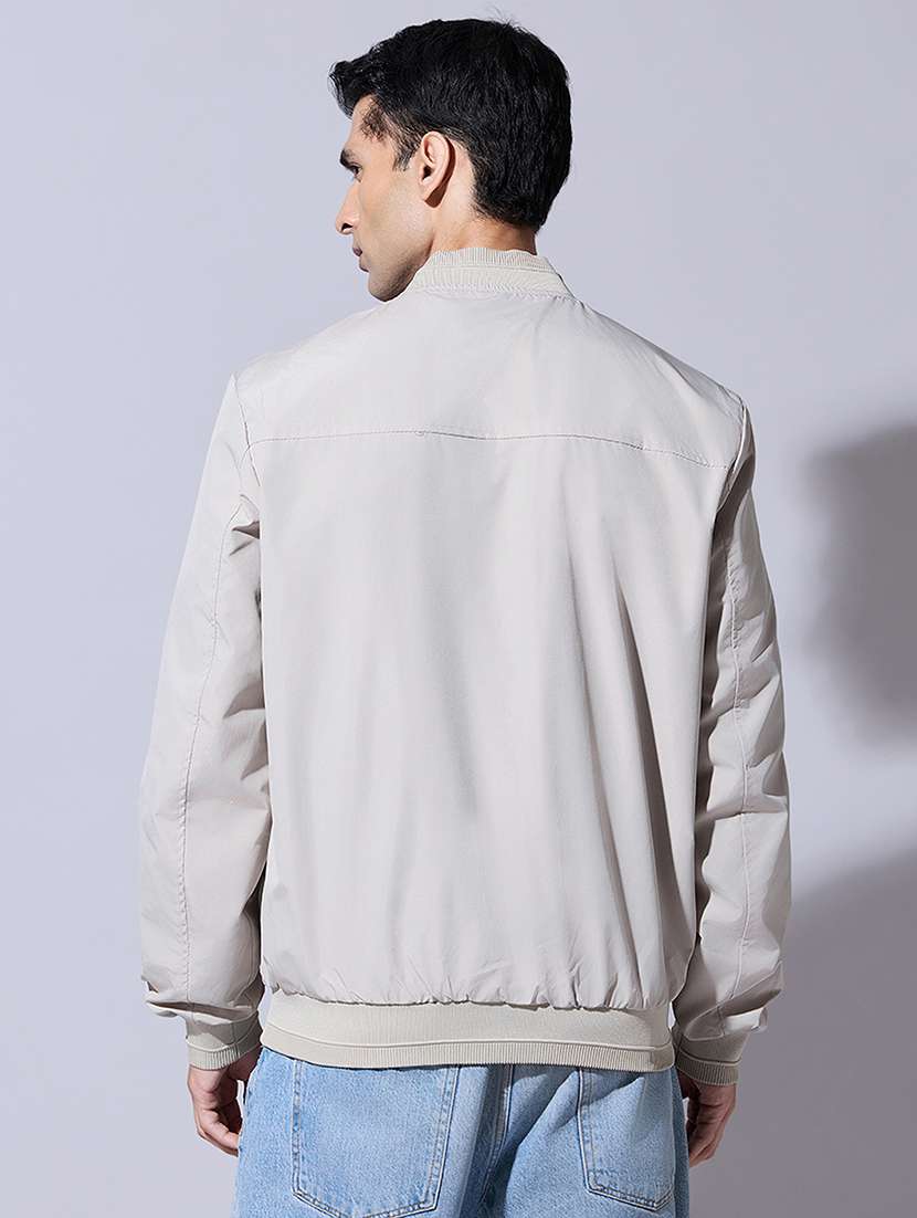 men solid long sleeve bomber jacket - 22396341 -  Standard Image - 4