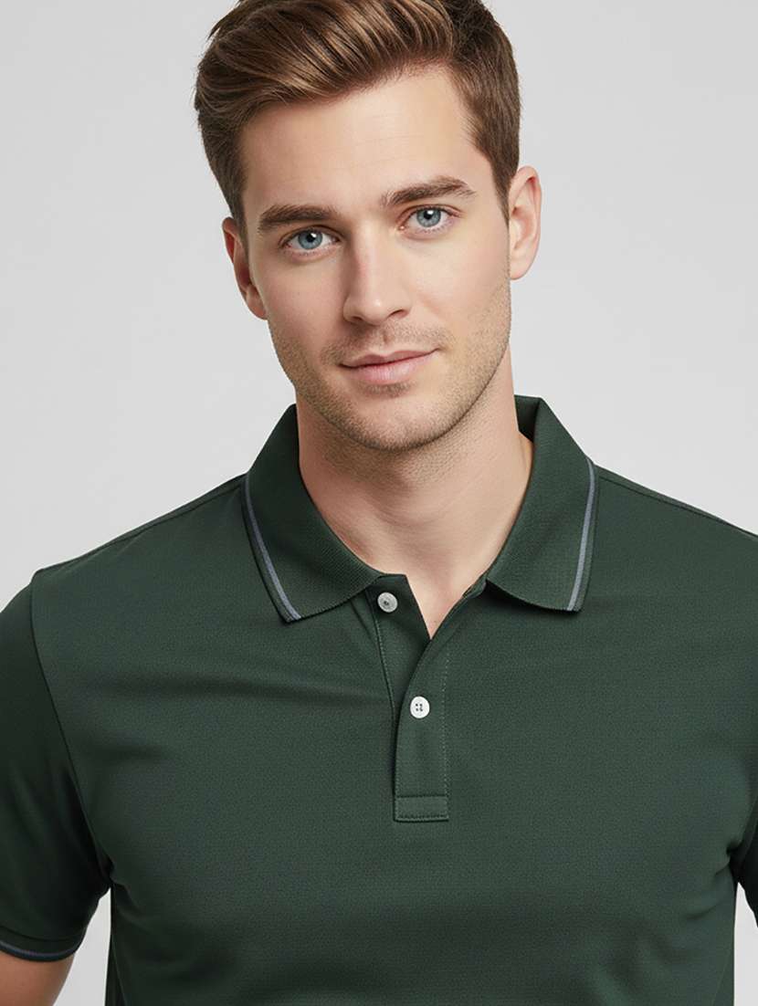 men solid short sleeve regular fit polo t-shirt - 22396742 -  Standard Image - 1