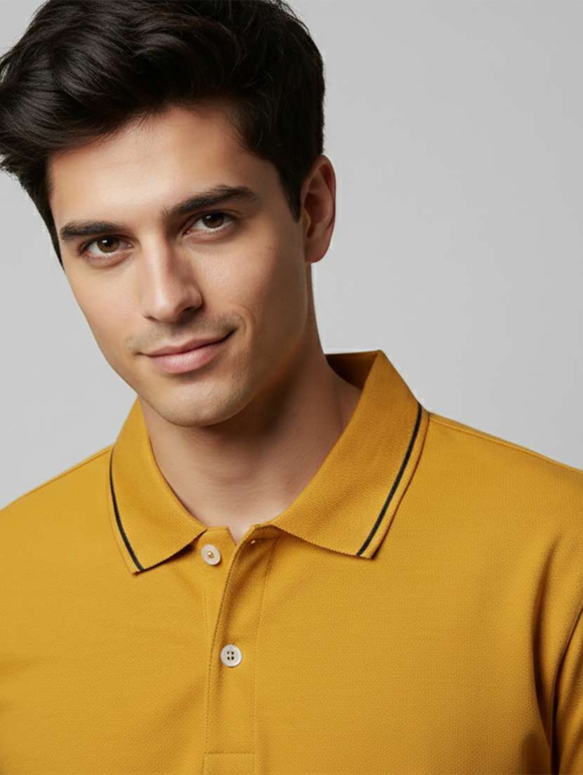 men solid short sleeve regular fit polo t-shirt - 22396747 -  Standard Image - 1