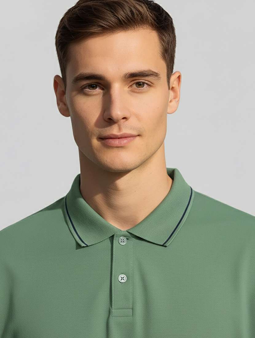 men solid short sleeve regular fit polo t-shirt - 22396750 -  Standard Image - 1
