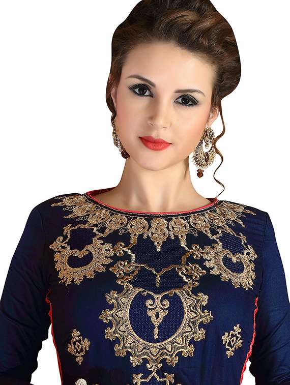 women solid with work unstitched suit set - 22396815 -  Standard Image - 1