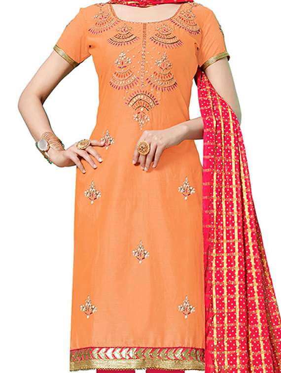 women solid with work unstitched suit set - 22396884 -  Standard Image - 1