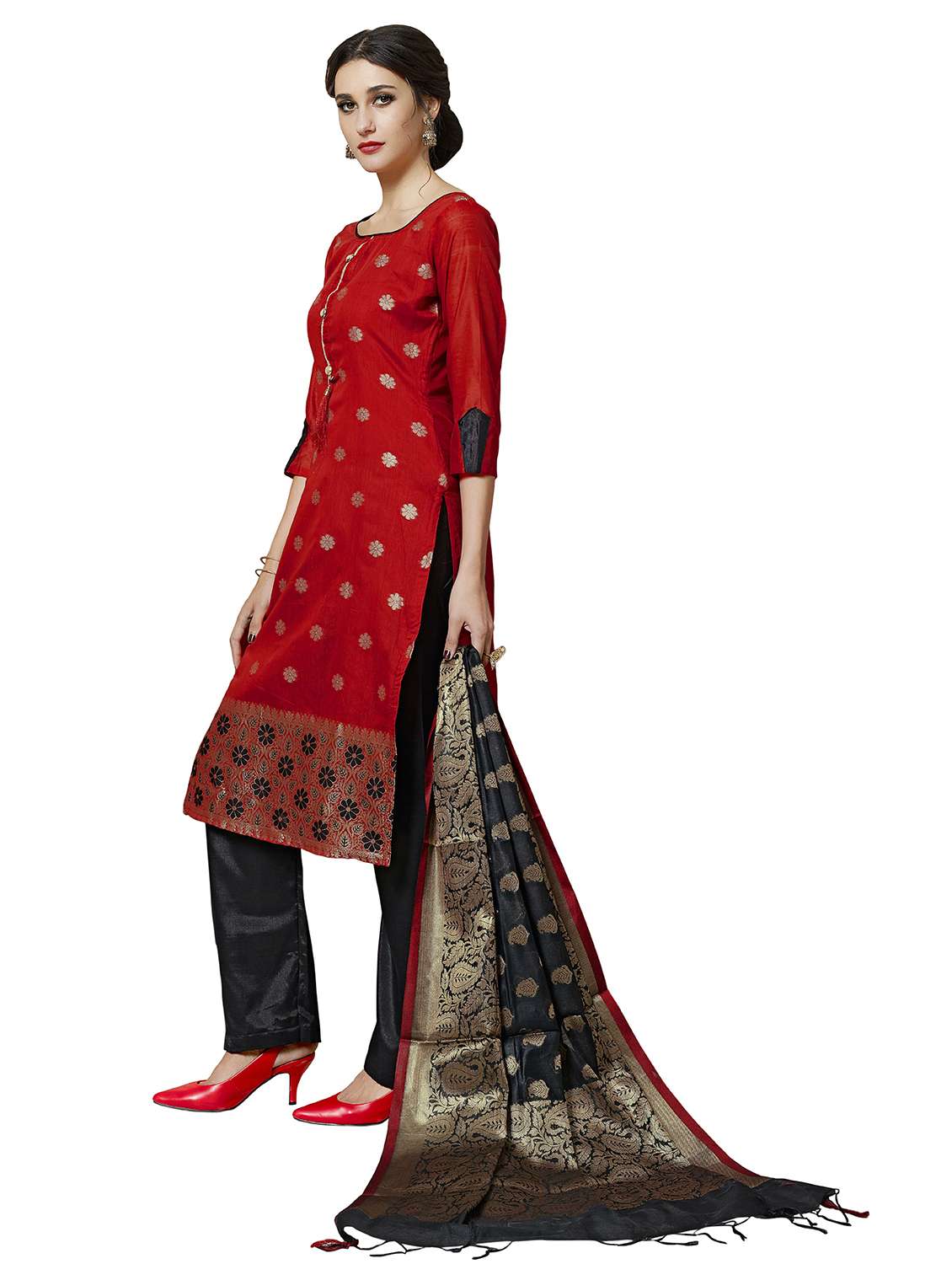 women self design unstitched suit set - 22396904 -  Standard Image - 4