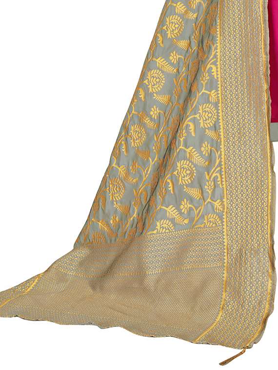 women solid with work unstitched suit set - 22396914 -  Standard Image - 4