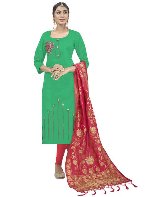 Buy online Spring Green Georgette Suit Set from Suits & Dress material for  Women by Desi Look for 3375 at 0% off | 2026 Limeroad.com