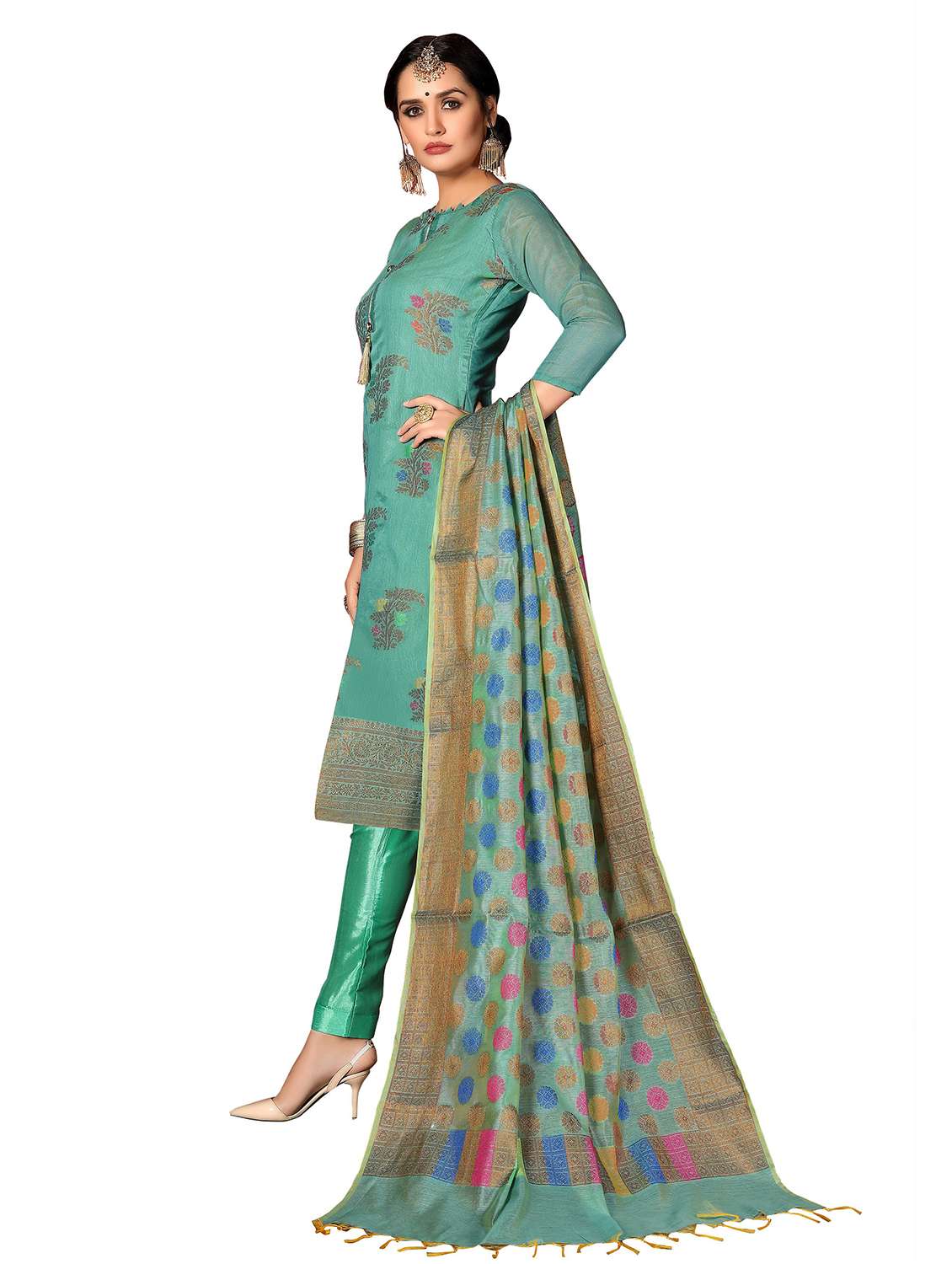 women self design unstitched suit set - 22396930 -  Standard Image - 4