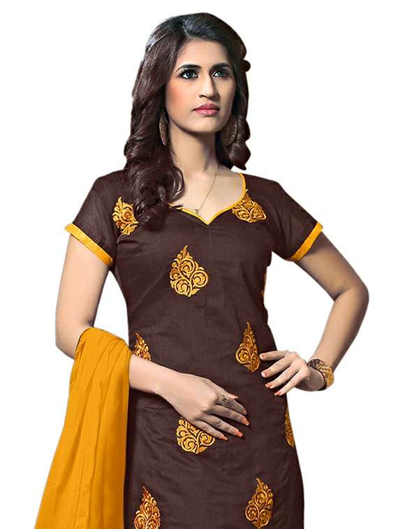 women solid with work unstitched suit set - 22396951 -  Standard Image - 1