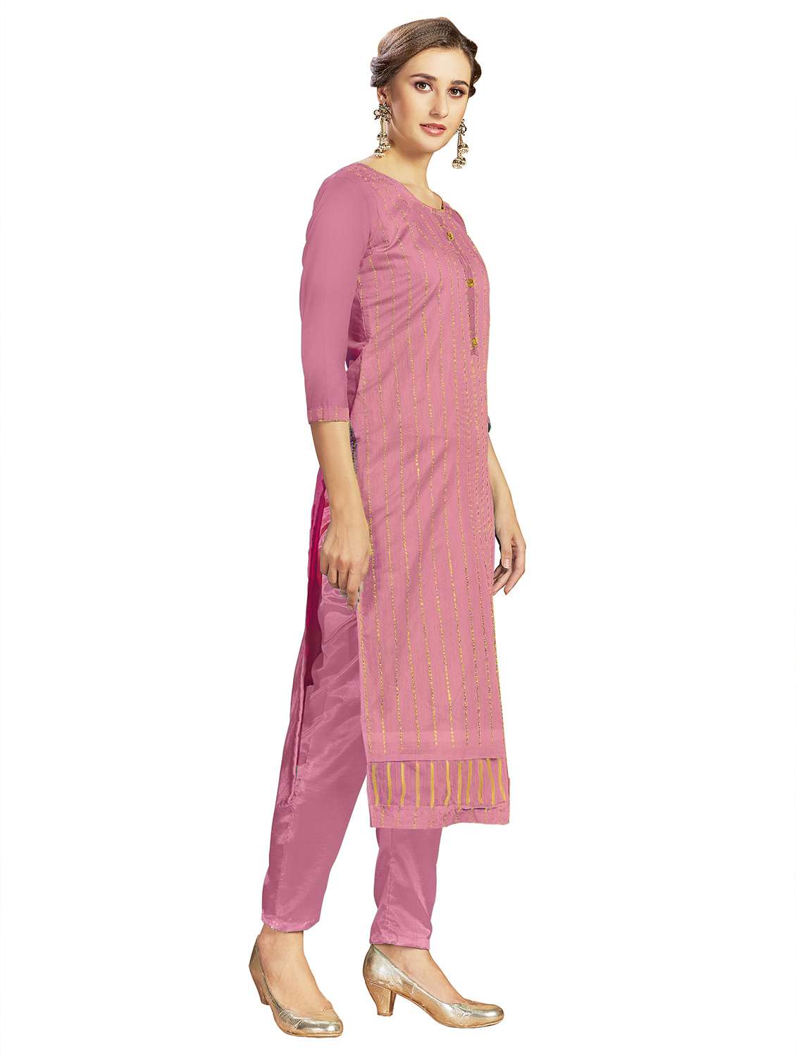 women solid with work unstitched suit set - 22397097 -  Standard Image - 1