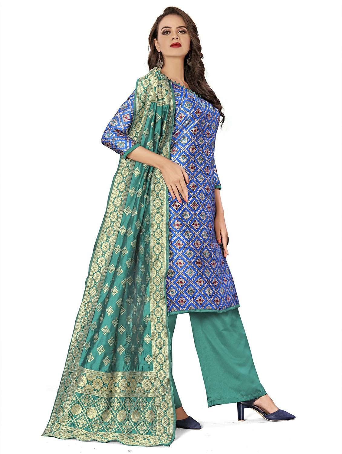 women self design unstitched suit set - 22397121 -  Standard Image - 1