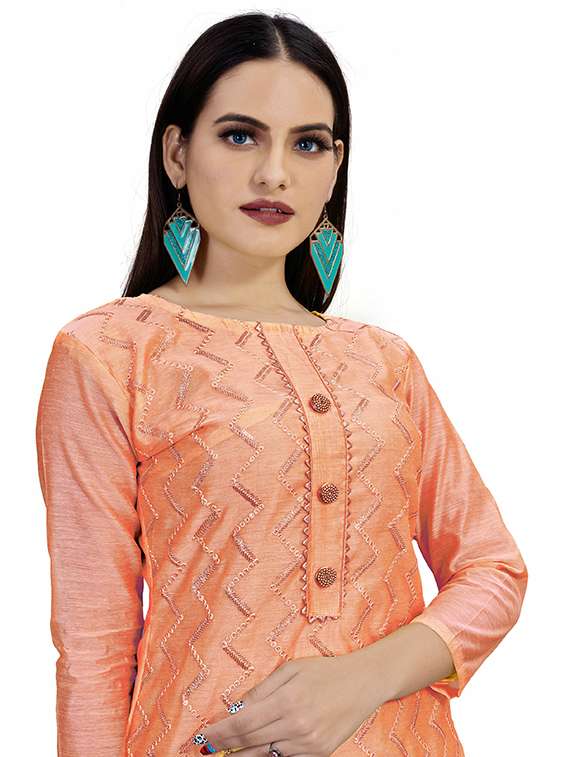 women solid with work unstitched suit set - 22397149 -  Standard Image - 1