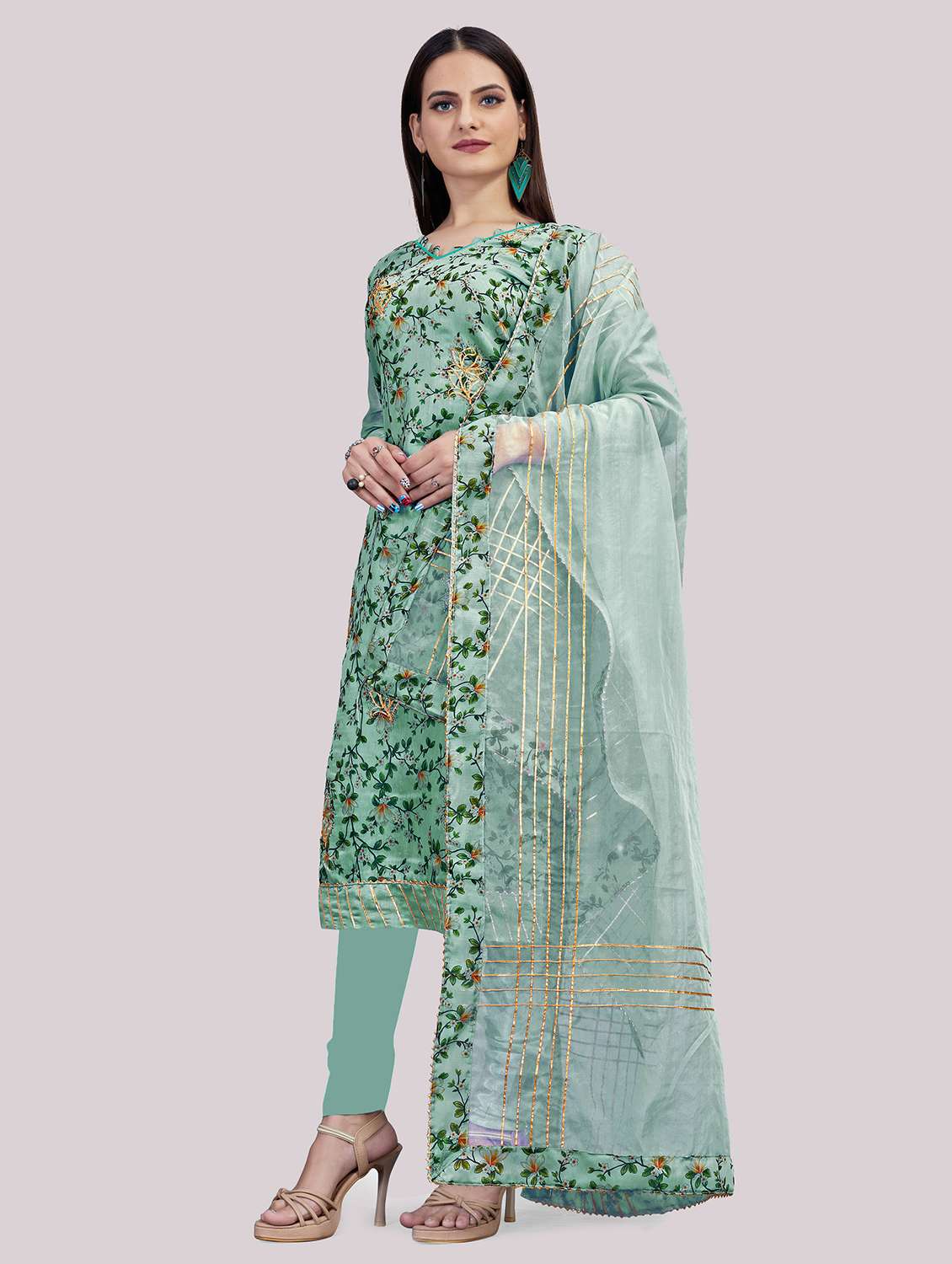 women floral printed unstitched suit set - 22397168 -  Standard Image - 4