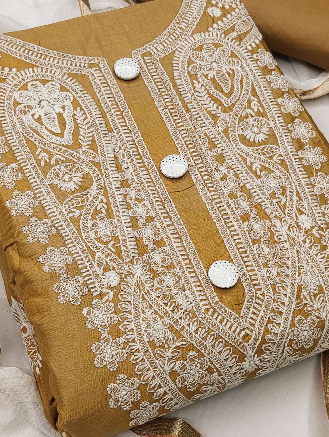 women polka dot unstitched suit set - 22397207 -  Standard Image - 1