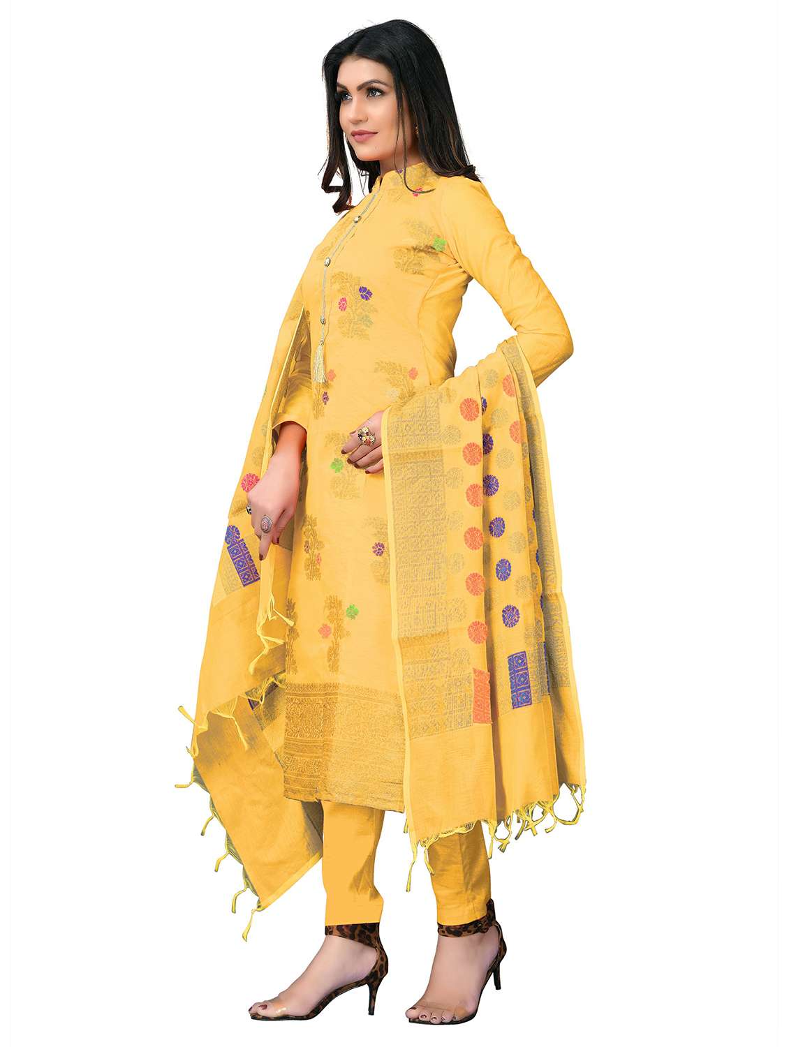 Women Self Design Unstitched Suit Set - 22397211 -  Standard Image - 1