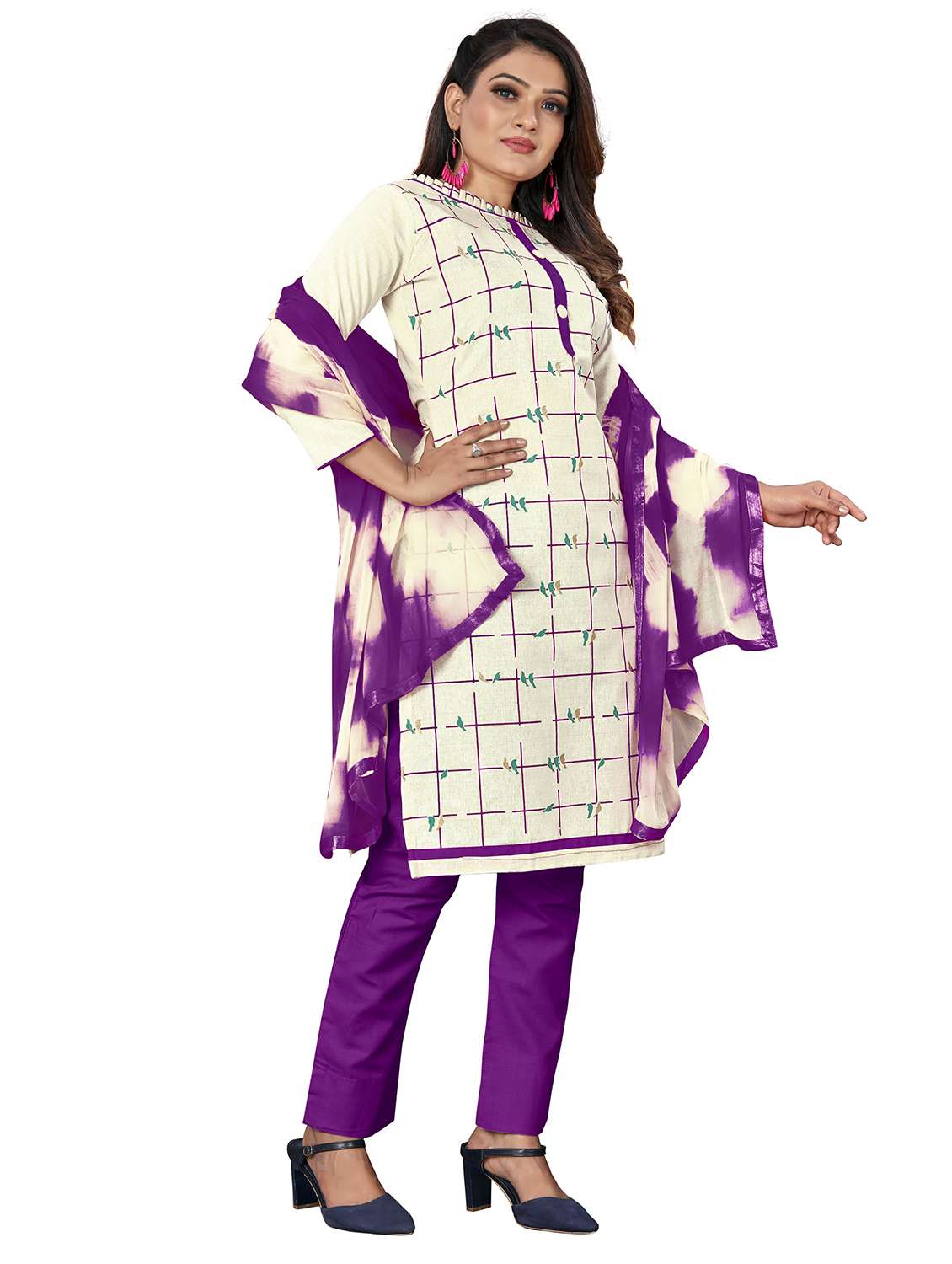 women printed unstitched suit set - 22397219 -  Standard Image - 1