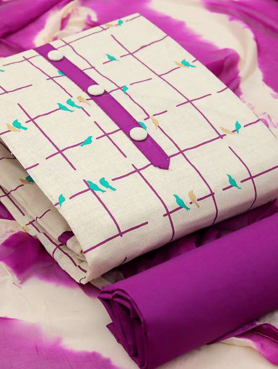 women printed unstitched suit set - 22397219 -  Standard Image - 4