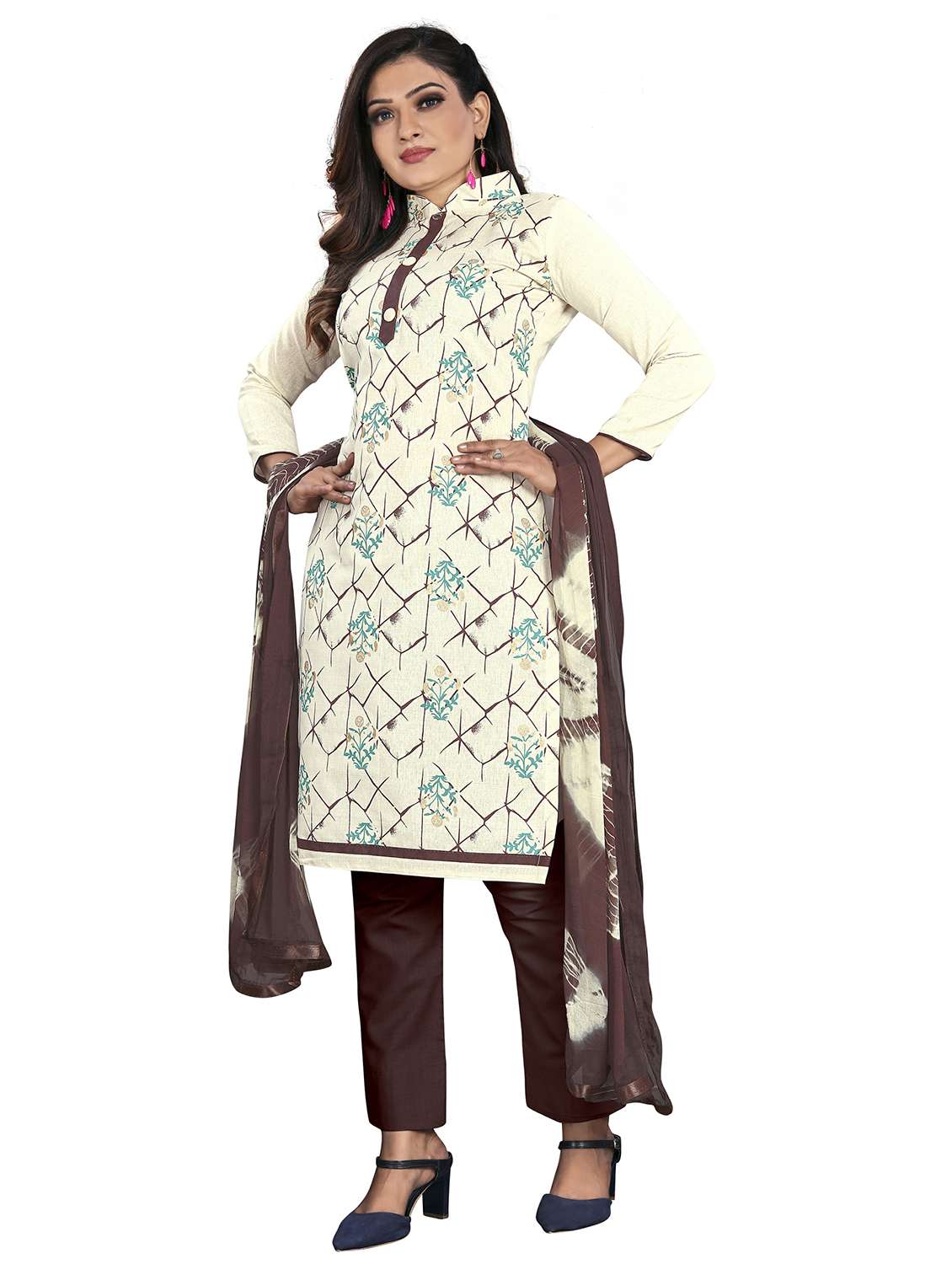 women printed unstitched suit set - 22397220 -  Standard Image - 1