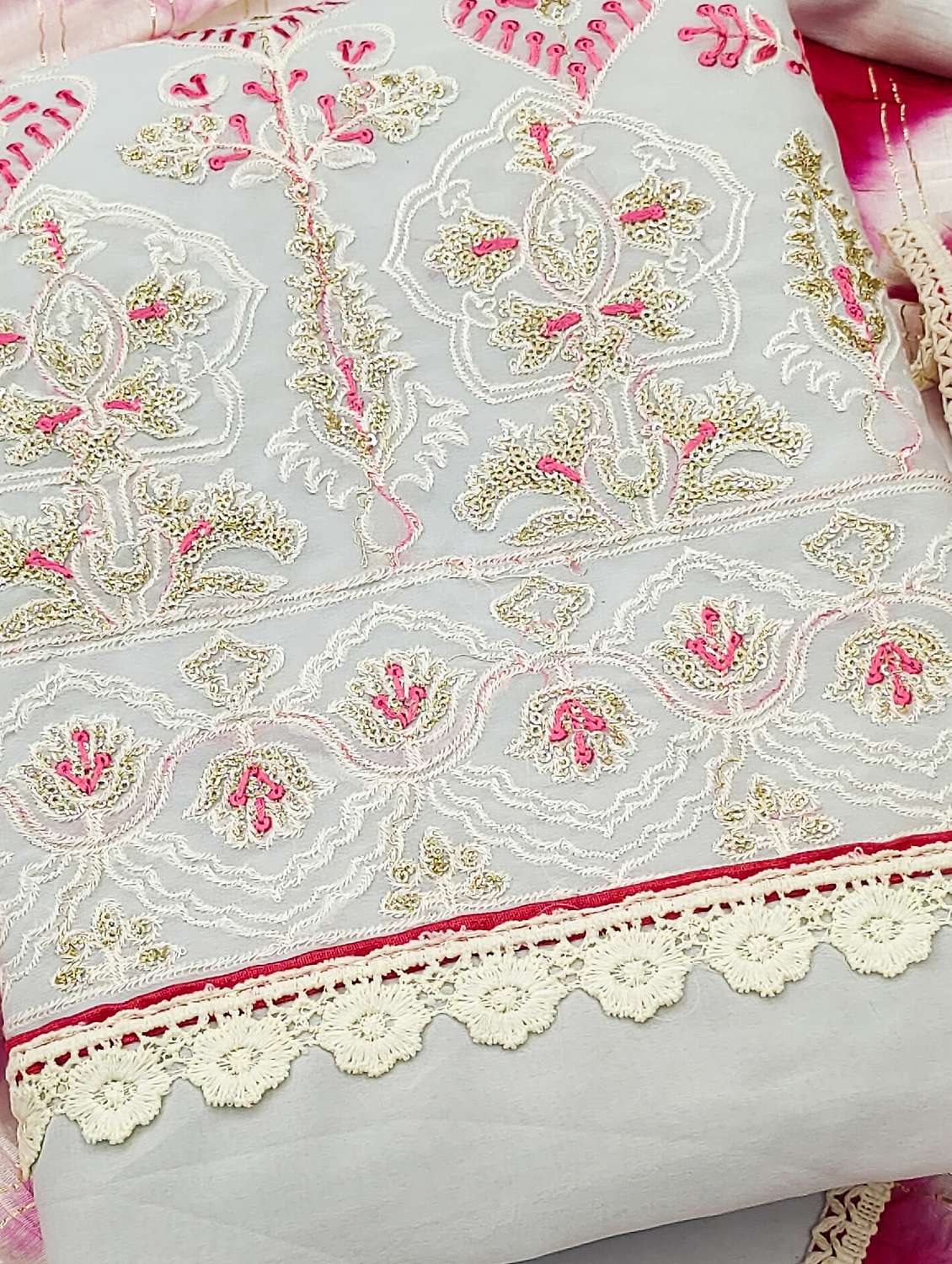 women solid with work unstitched suit set - 22397249 -  Standard Image - 1