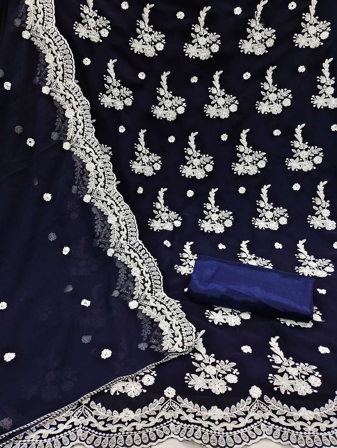 women solid with work unstitched suit set - 22397263 -  Standard Image - 1