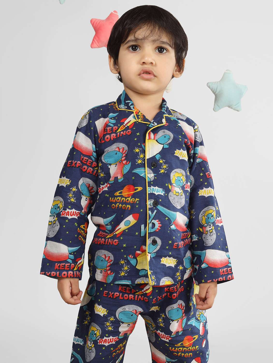 Kids Printed Nightwear Pyjama Set - 22397282 -  Standard Image - 1