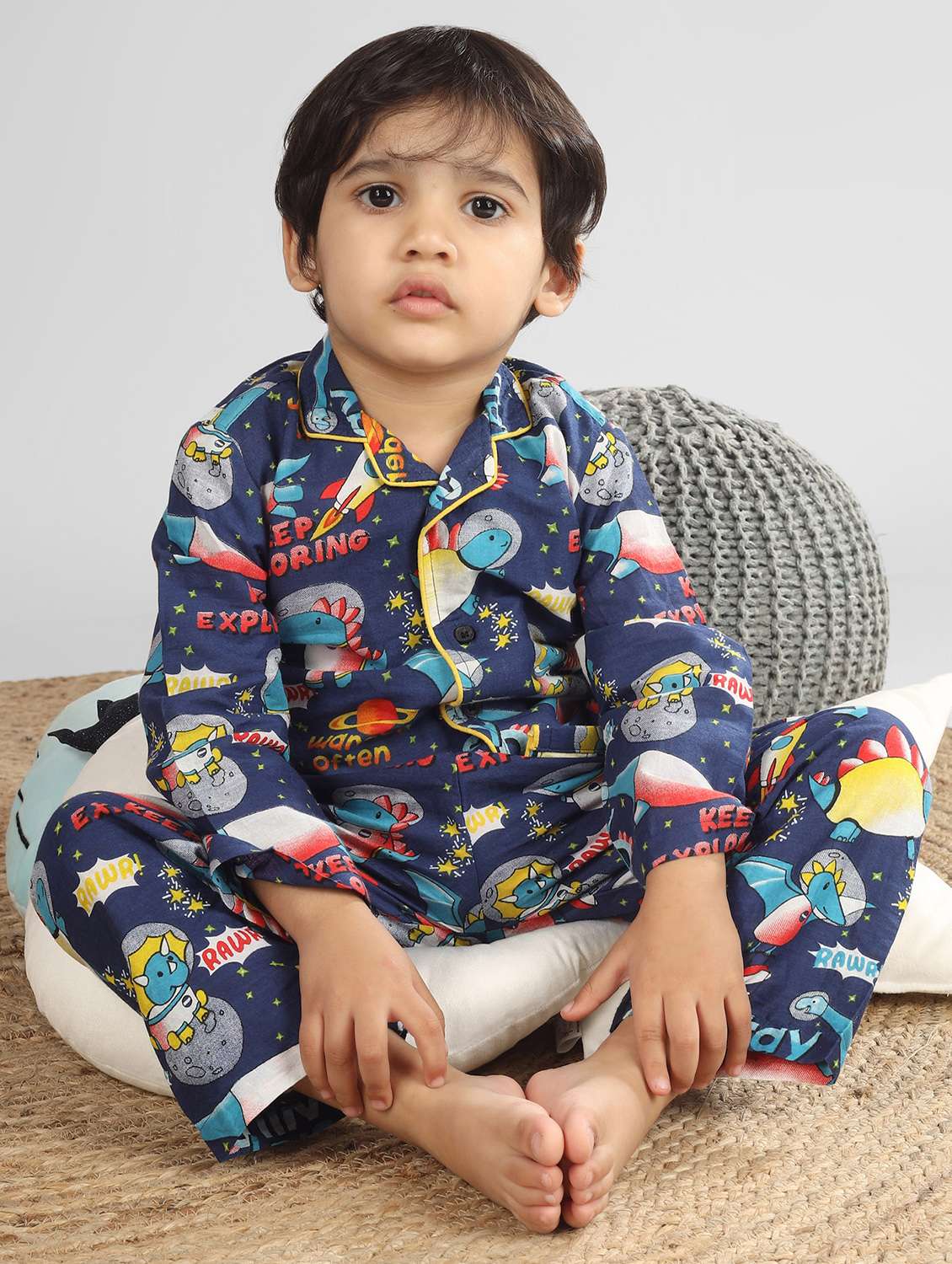 Kids Printed Nightwear Pyjama Set - 22397282 -  Standard Image - 4