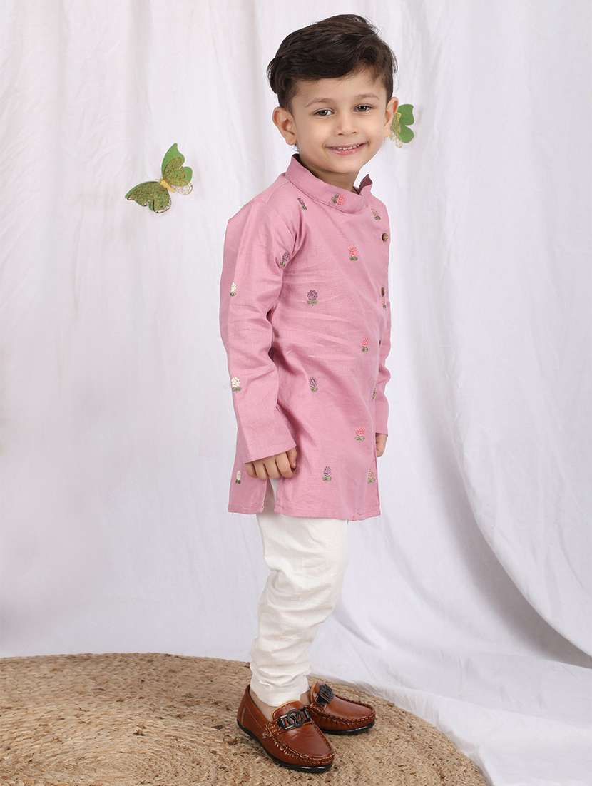 boy multi colored cotton kurta sets kurtas & kurta set - 22397337 -  Standard Image - 1