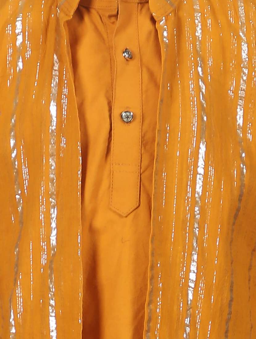 boys self designed kurta and pyjama set with jacket - 22397352 -  Standard Image - 1