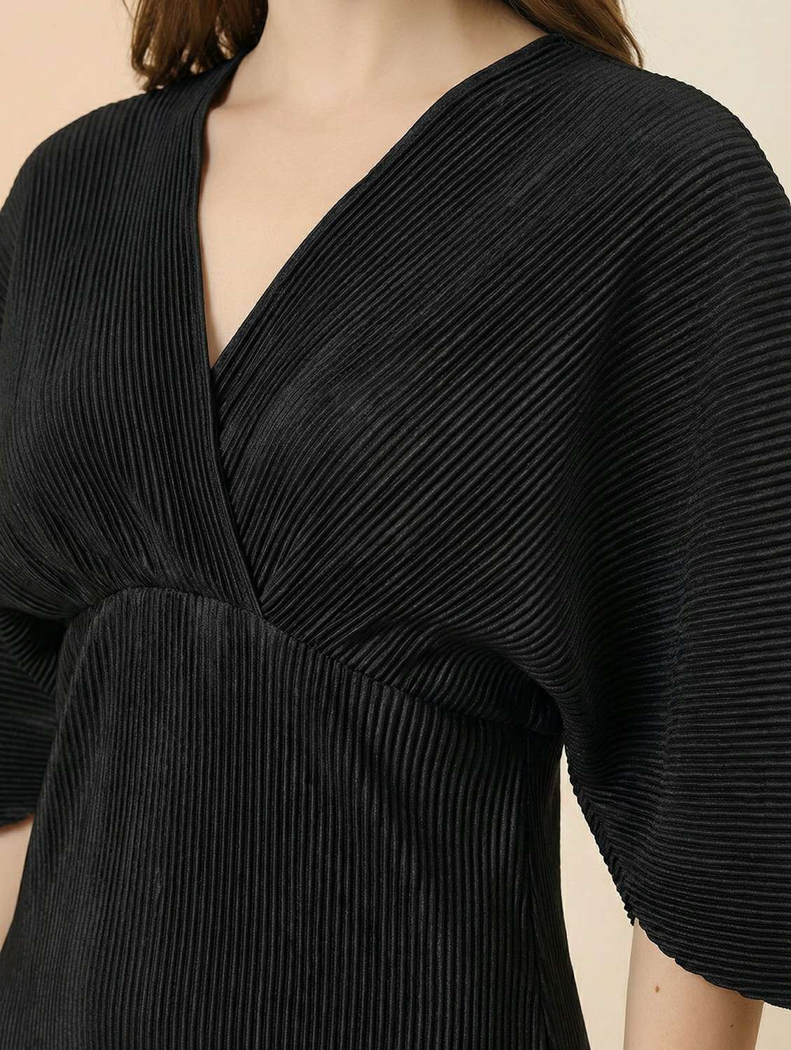 women solid puff sleeve sheath dress - 22397374 -  Standard Image - 1