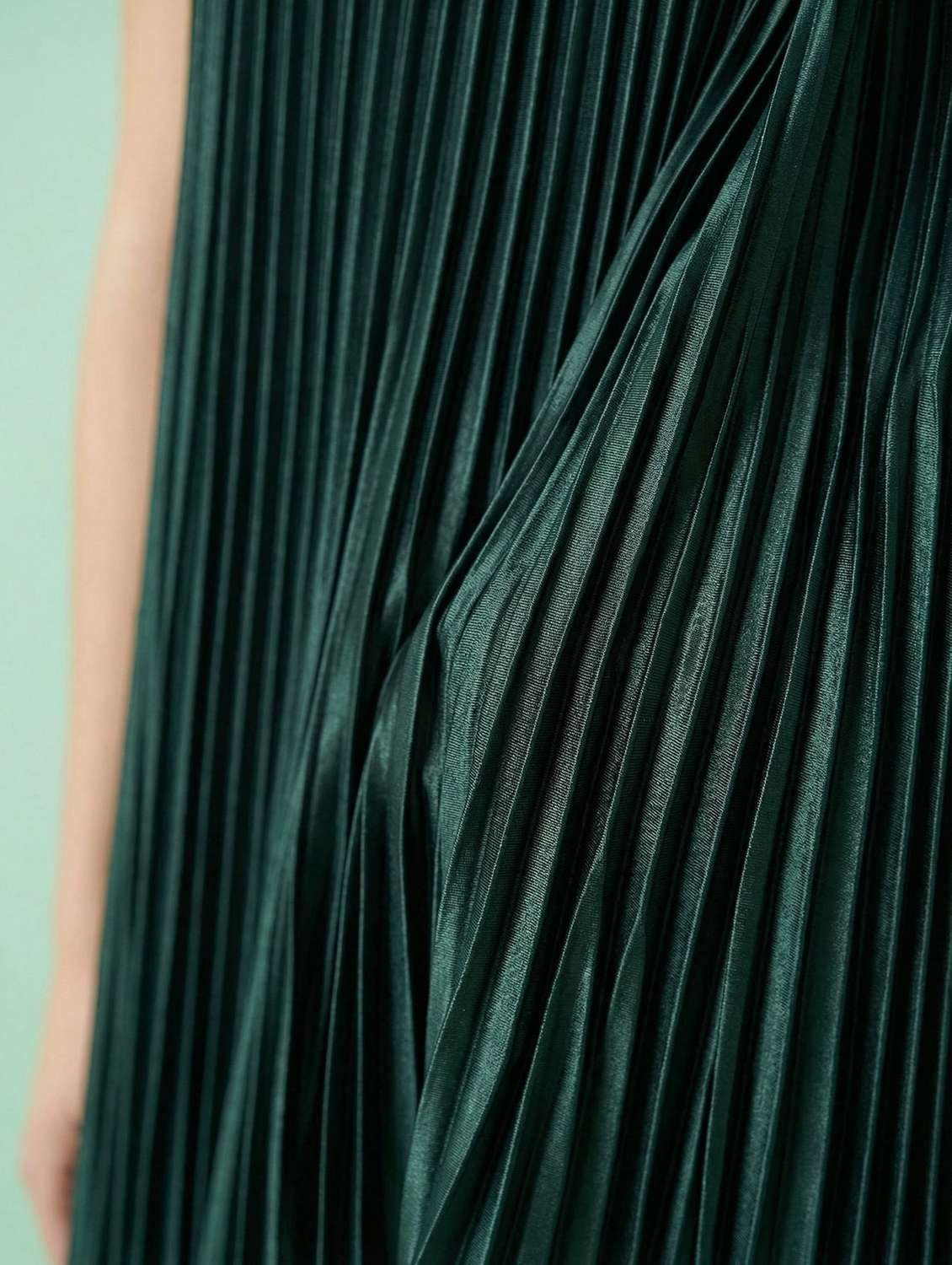 women solid halter neck sleeveless a-line dress - 22397377 -  Standard Image - 1