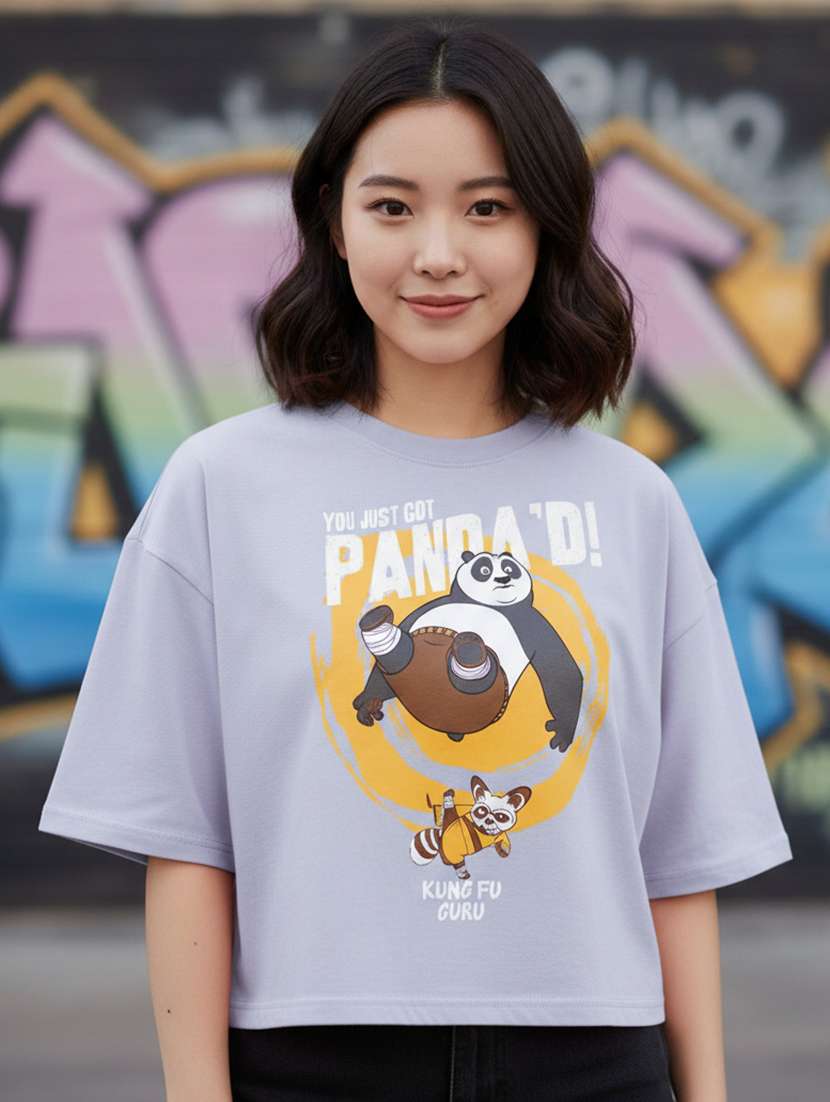 women printed short sleeve crop t-shirt