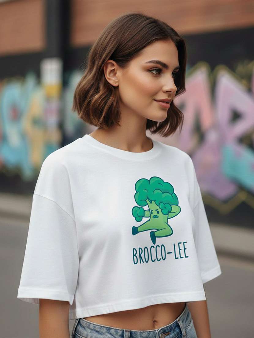 women printed short sleeve crop t-shirt - 22397453 -  Standard Image - 1