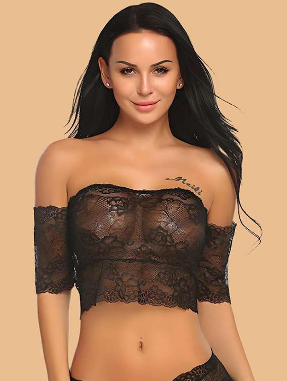 women self designed lace bra and panty set - 22397469 -  Standard Image - 1