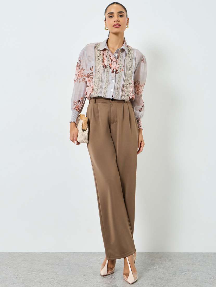 women floral print collared long sleeve shirt - 22397811 -  Standard Image - 4