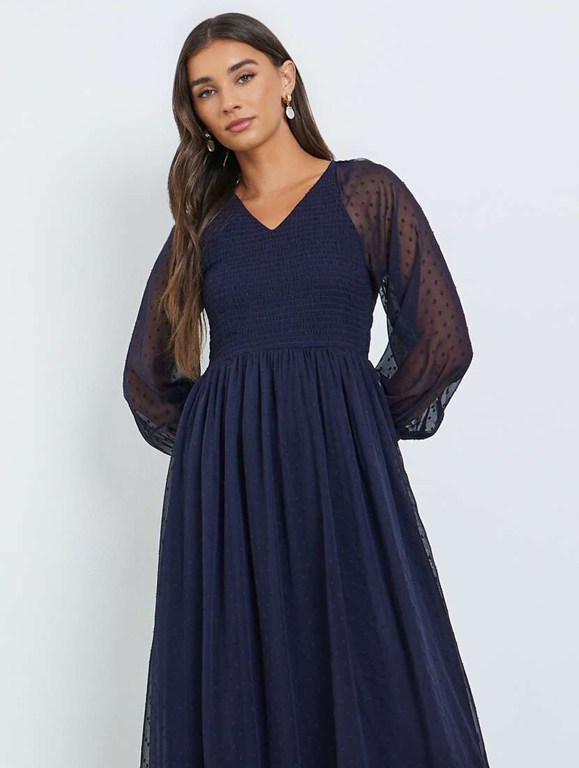 women self designed long sleeve tiered dress - 22397827 -  Standard Image - 1
