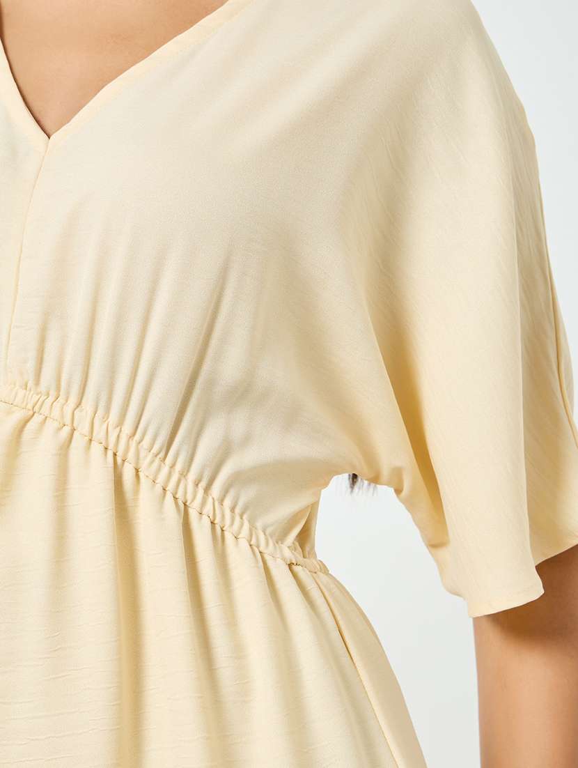 women solid short sleeve tiered dress - 22397833 -  Standard Image - 4