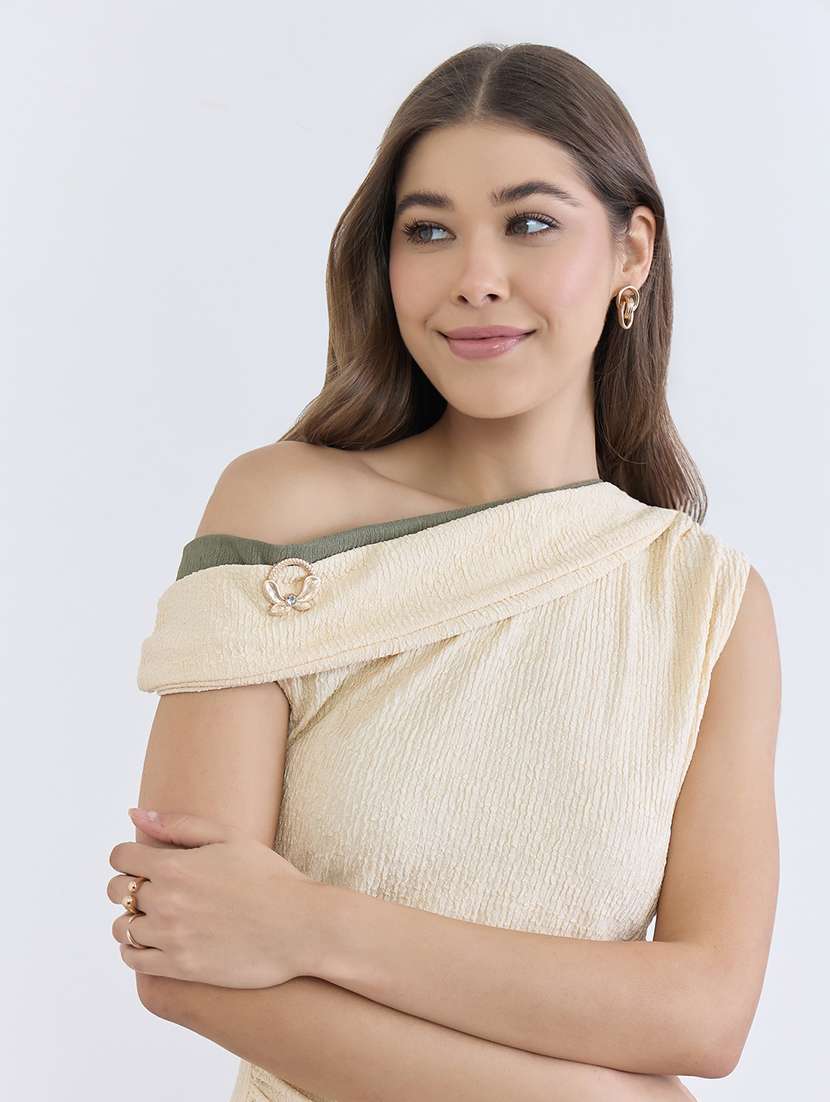 women solid single shoulder a-line dress - 22397846 -  Standard Image - 1