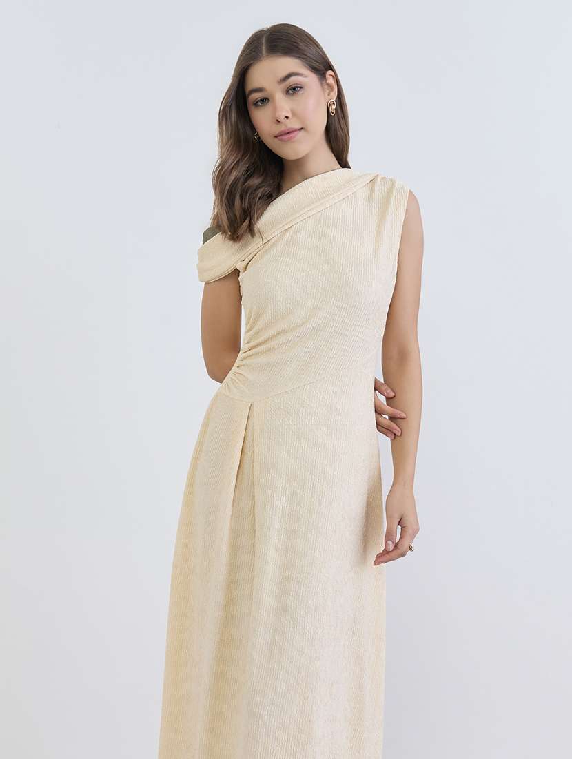 women solid single shoulder a-line dress - 22397846 -  Standard Image - 4