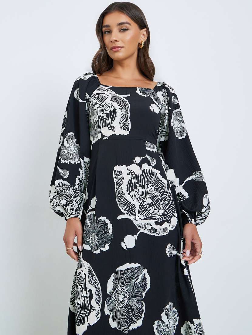 women floral print puff sleeve tiered dress - 22397862 -  Standard Image - 1