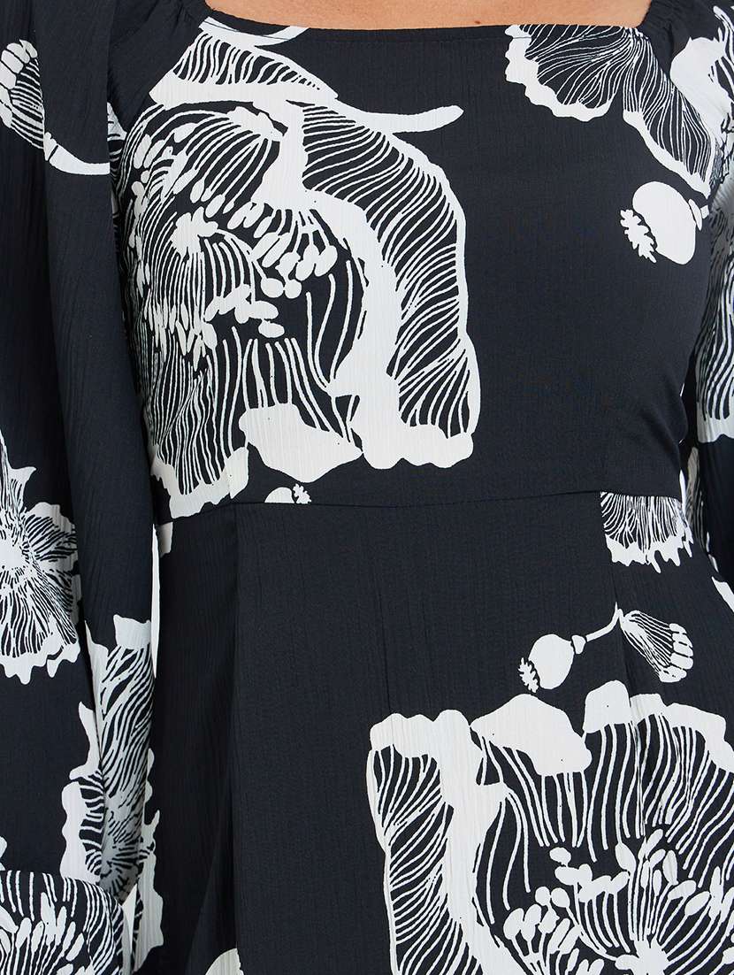 women floral print puff sleeve tiered dress - 22397862 -  Standard Image - 4