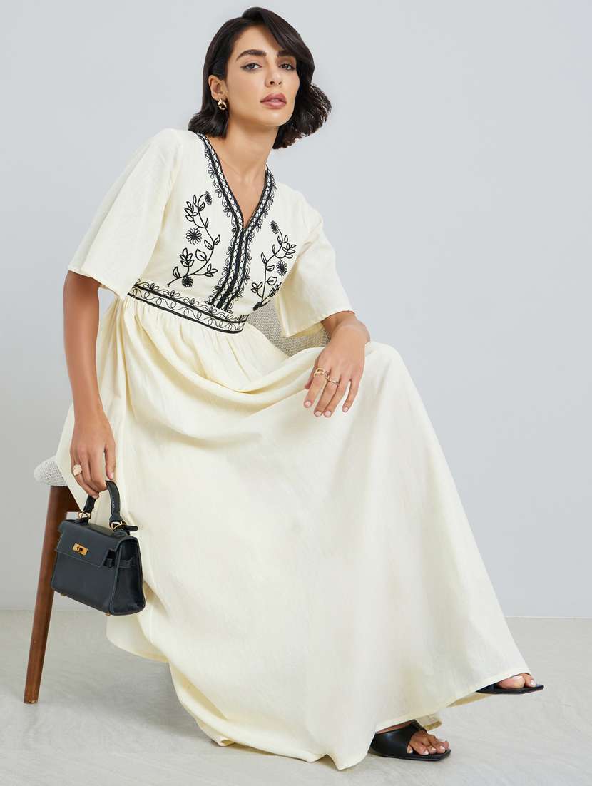 women embroidered flared fit & flare dress - 22397880 -  Standard Image - 4
