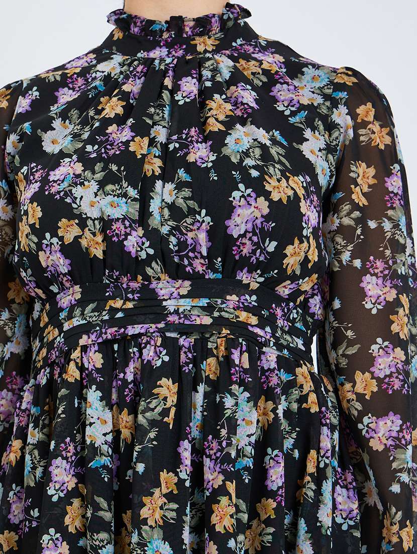 women floral print puff sleeve tiered dress - 22397890 -  Standard Image - 4