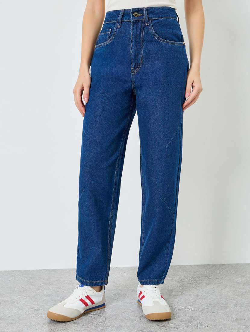 women soldi high rise barrel fit jean
