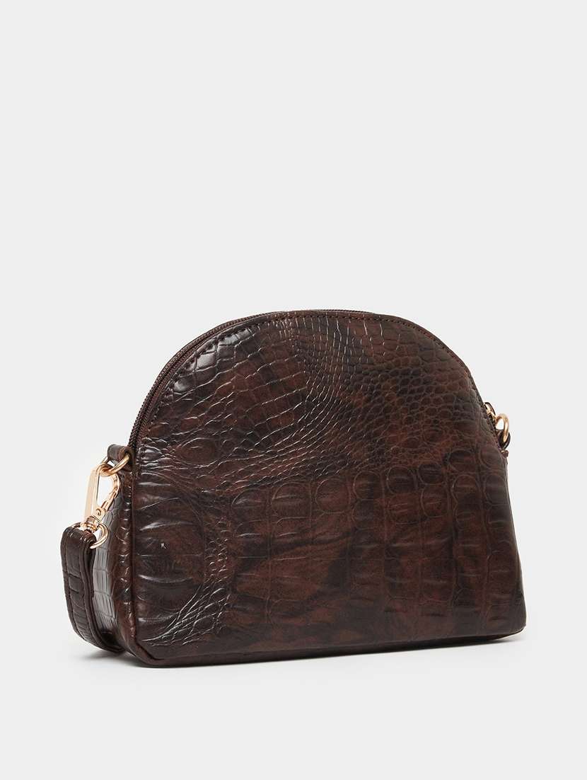 women brown textured sling bag - 22397994 -  Standard Image - 1
